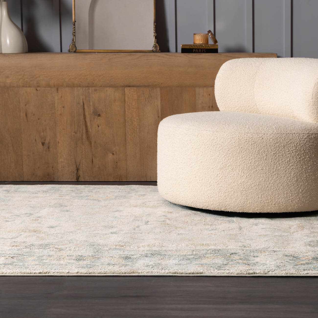 Ahmaud Beige &amp; Light Gray Thick Luxe Area Rug