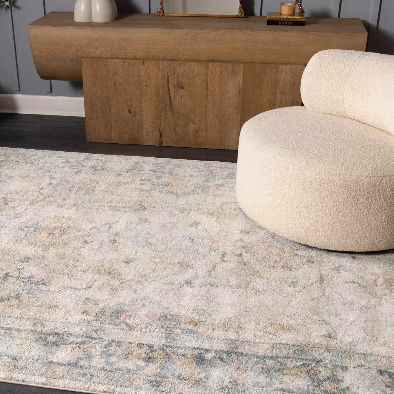 Ahmaud Beige &amp; Light Gray Thick Luxe Area Rug