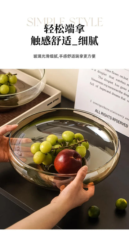 Adella Acacia Wood &amp; Glass Bowl