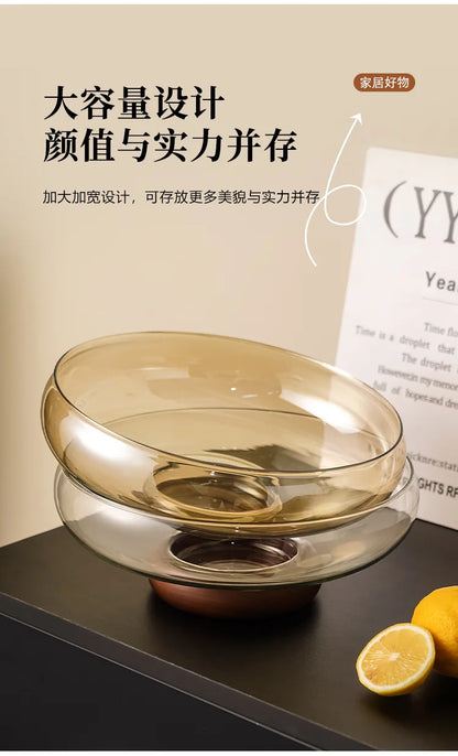Adella Acacia Wood &amp; Glass Bowl