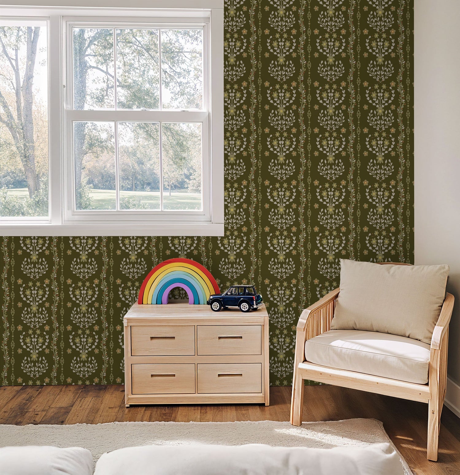 Beacon Meadow (Green) Wallpaper - 8 FT H X 17.4 FT W LUXE P&amp;S