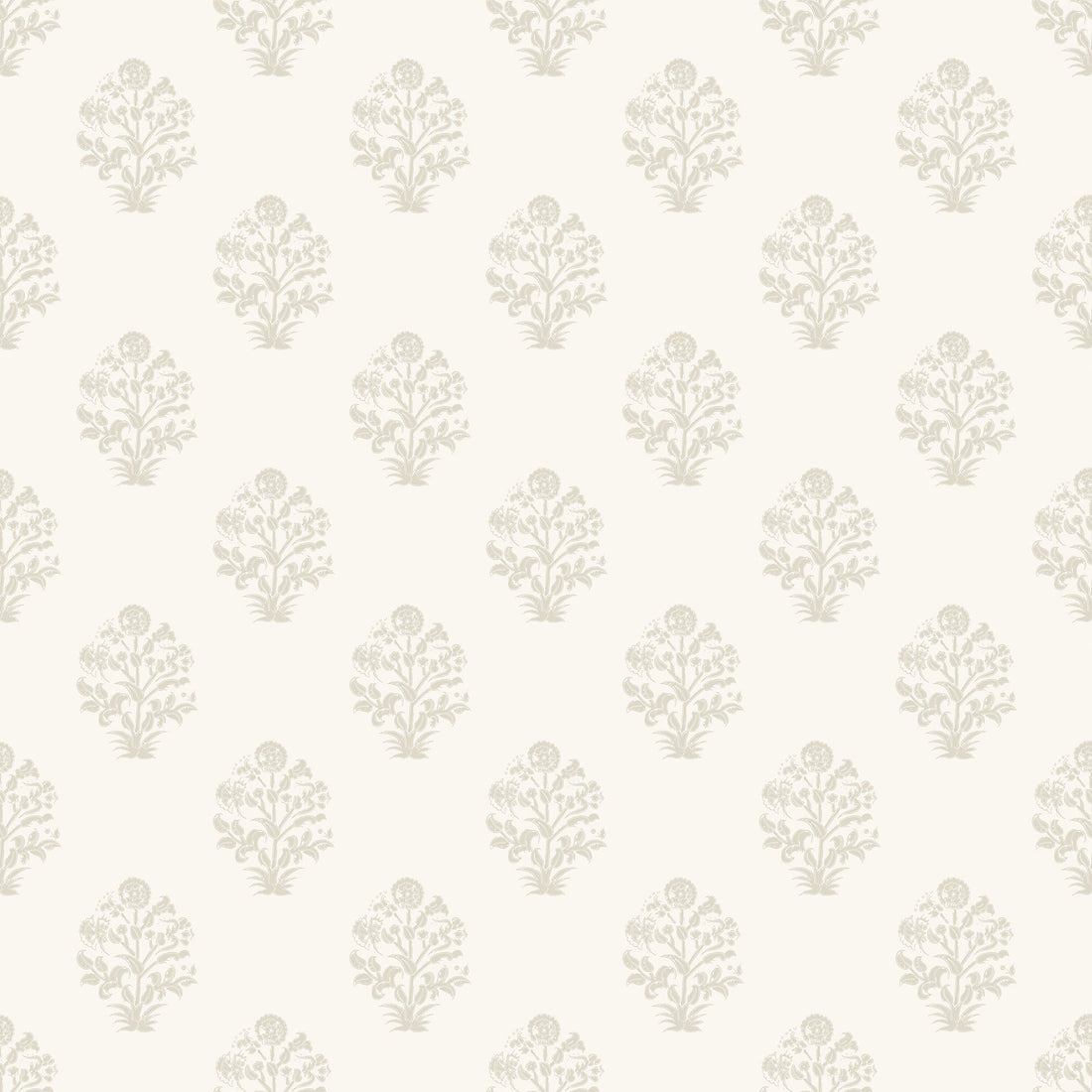 Afton Block Print in White