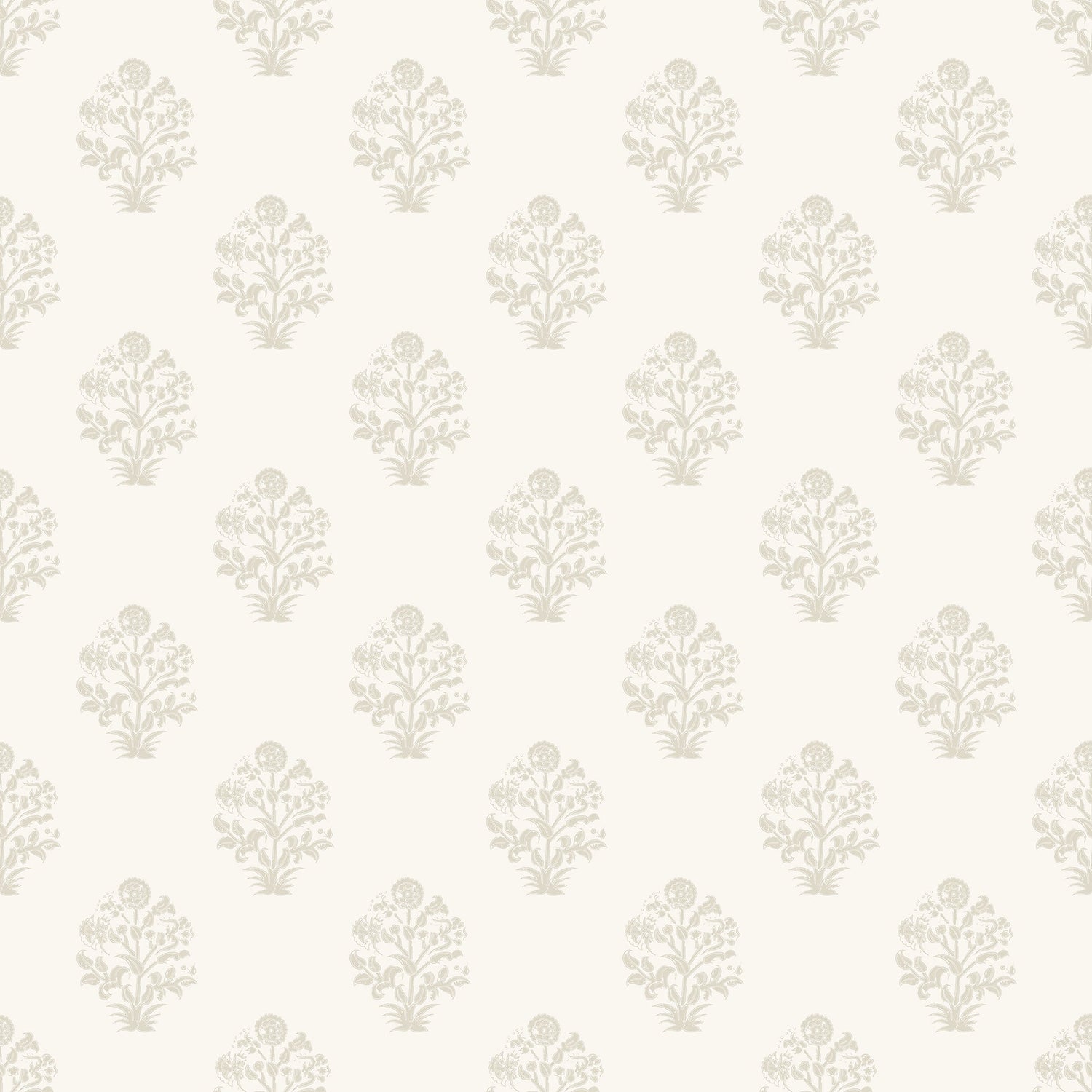 Afton Block Print in White