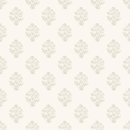 Afton Block Print in White