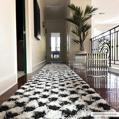 Atira Black &amp; White Checkered Area Rug