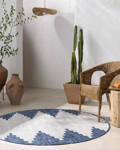 Djugun Navy Indoor &amp; Outdoor Area Rug - Clearance