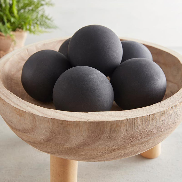 Solid Glass Decor Balls- Matte Black