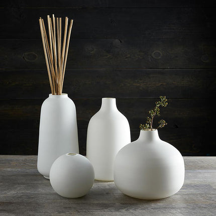 White Matte Tube Vase - Large