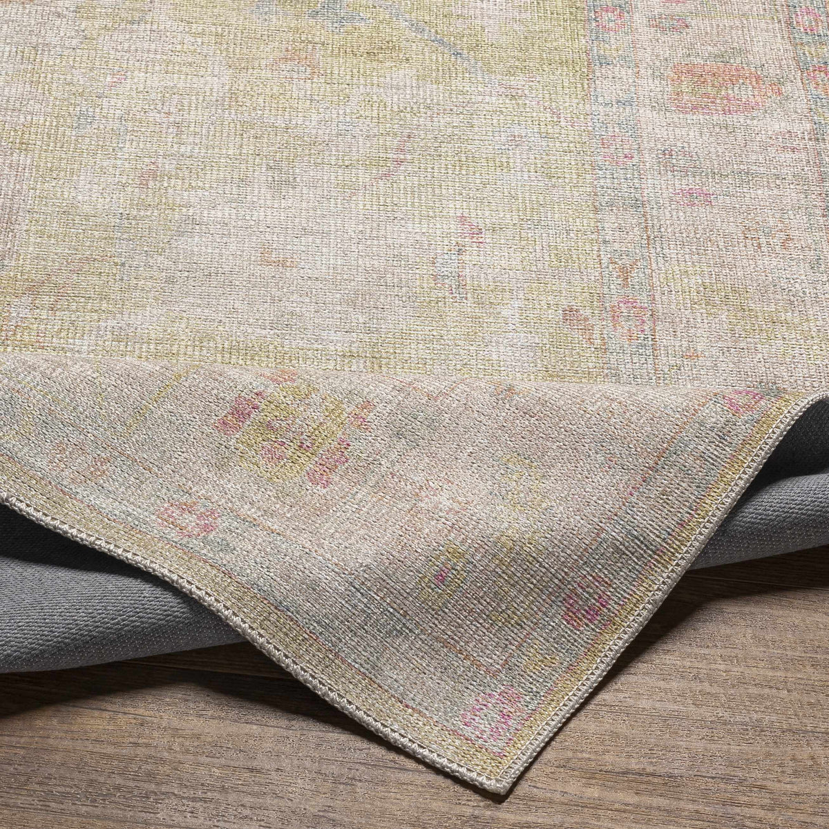 Bozkurt Vintage Flat Pile Washable Rug