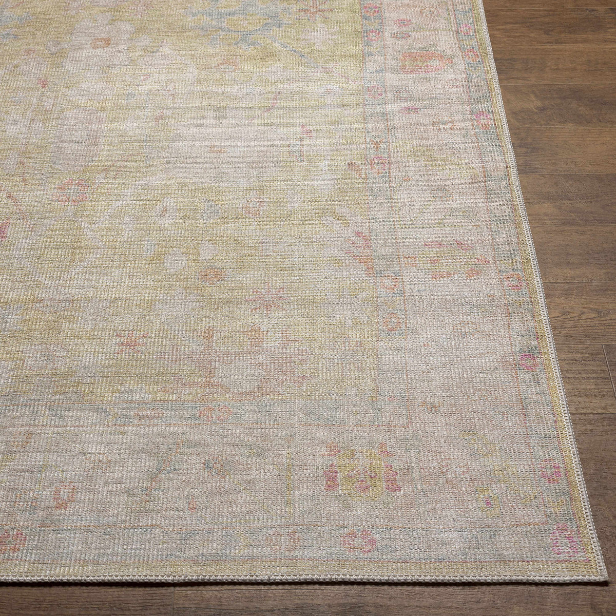 Bozkurt Vintage Flat Pile Washable Rug