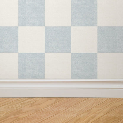 Woven Check (Blue) Wallpaper