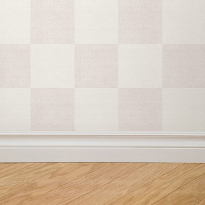 Woven Check (Pink) Wallpaper