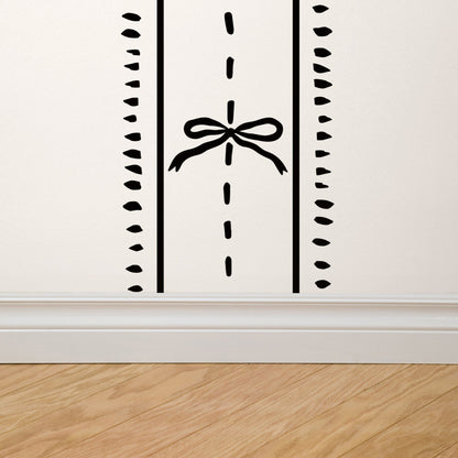 Cottage Bows (Black) Wallpaper