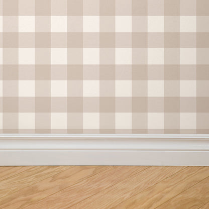 Willowside Gingham (Tan) Wallpaper