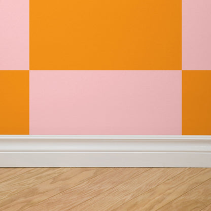 Simply Checker (Pink &amp; Orange) Wallpaper