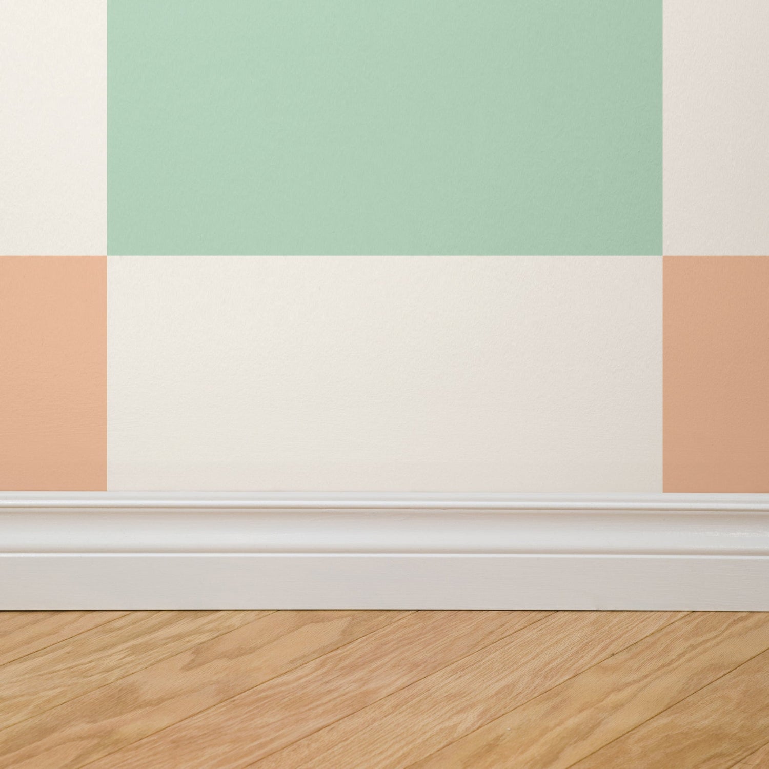 Simply Checker (Peach &amp; Teal) Wallpaper