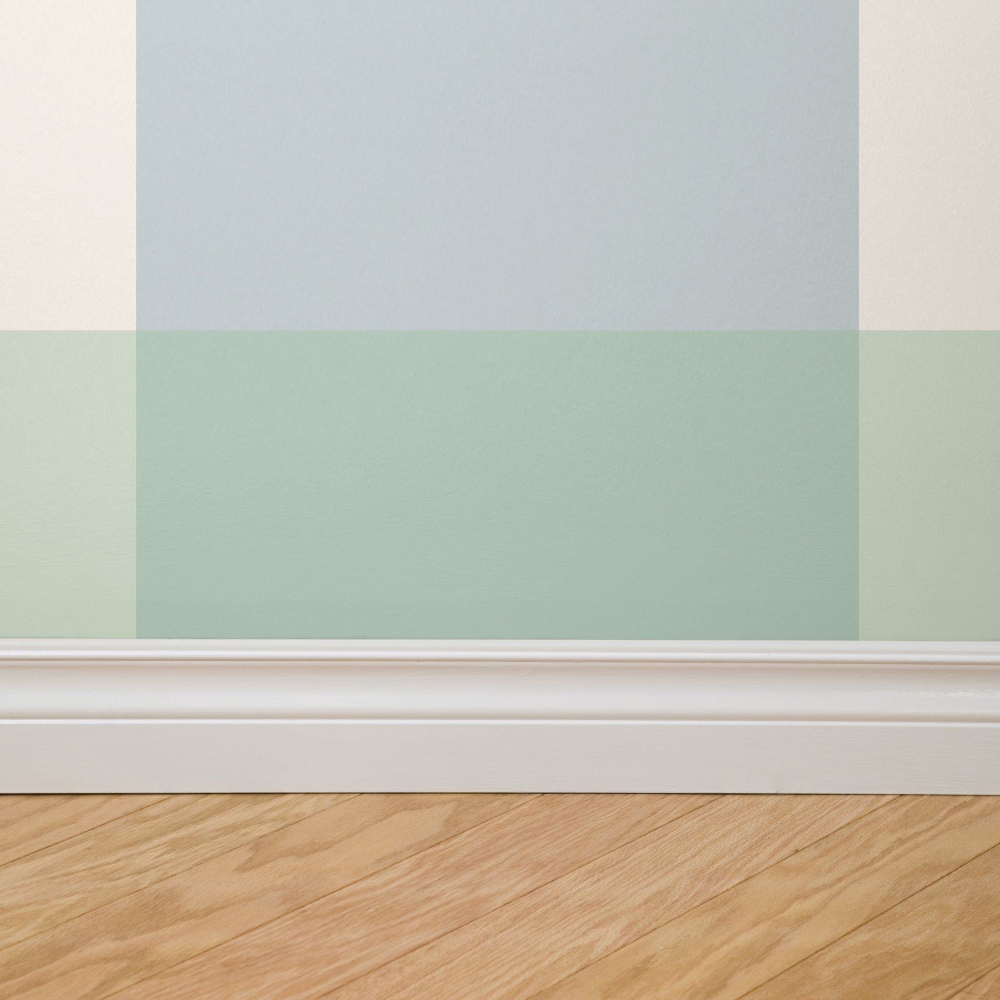 Simply Gingham Large (Green &amp; Blue) Wallpaper