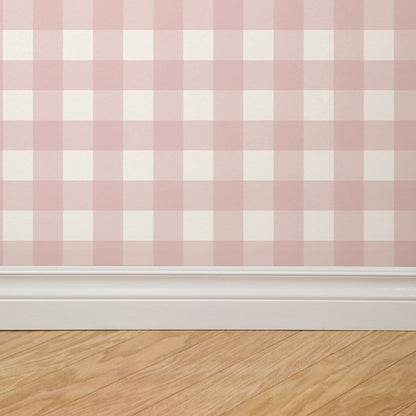 Simply Gingham Small (Mauve) Wallpaper