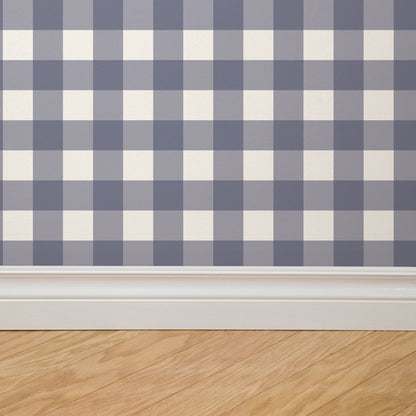 Simply Gingham Small (Navy) Wallpaper