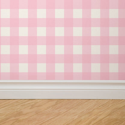 Simply Gingham Small (Pink) Wallpaper