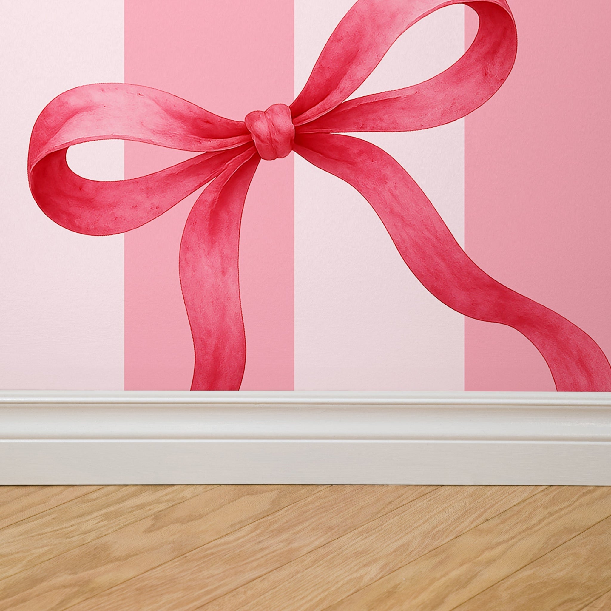 Allie Girl Bows &amp; Stripes Wallpaper
