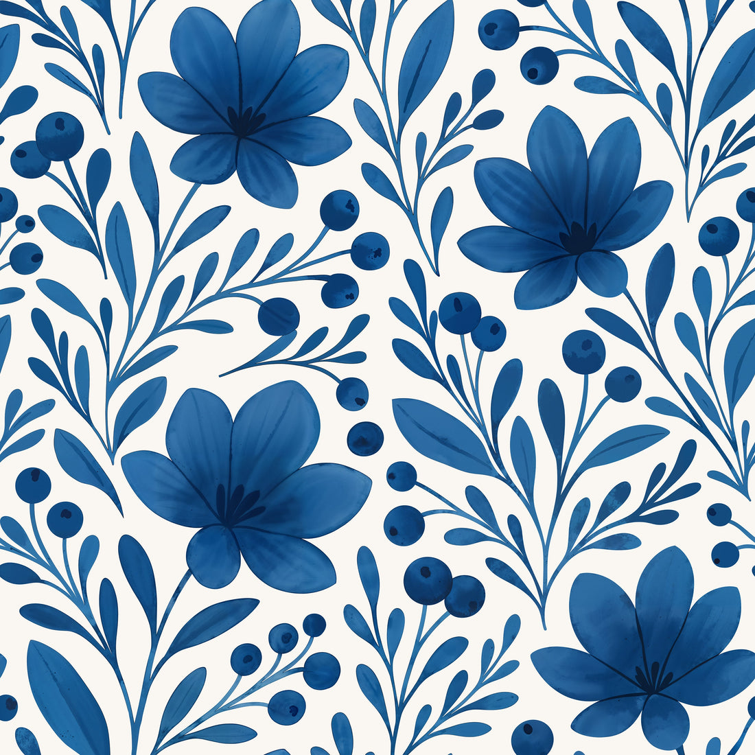 Bloom There, Done That (Blue) Wallpaper