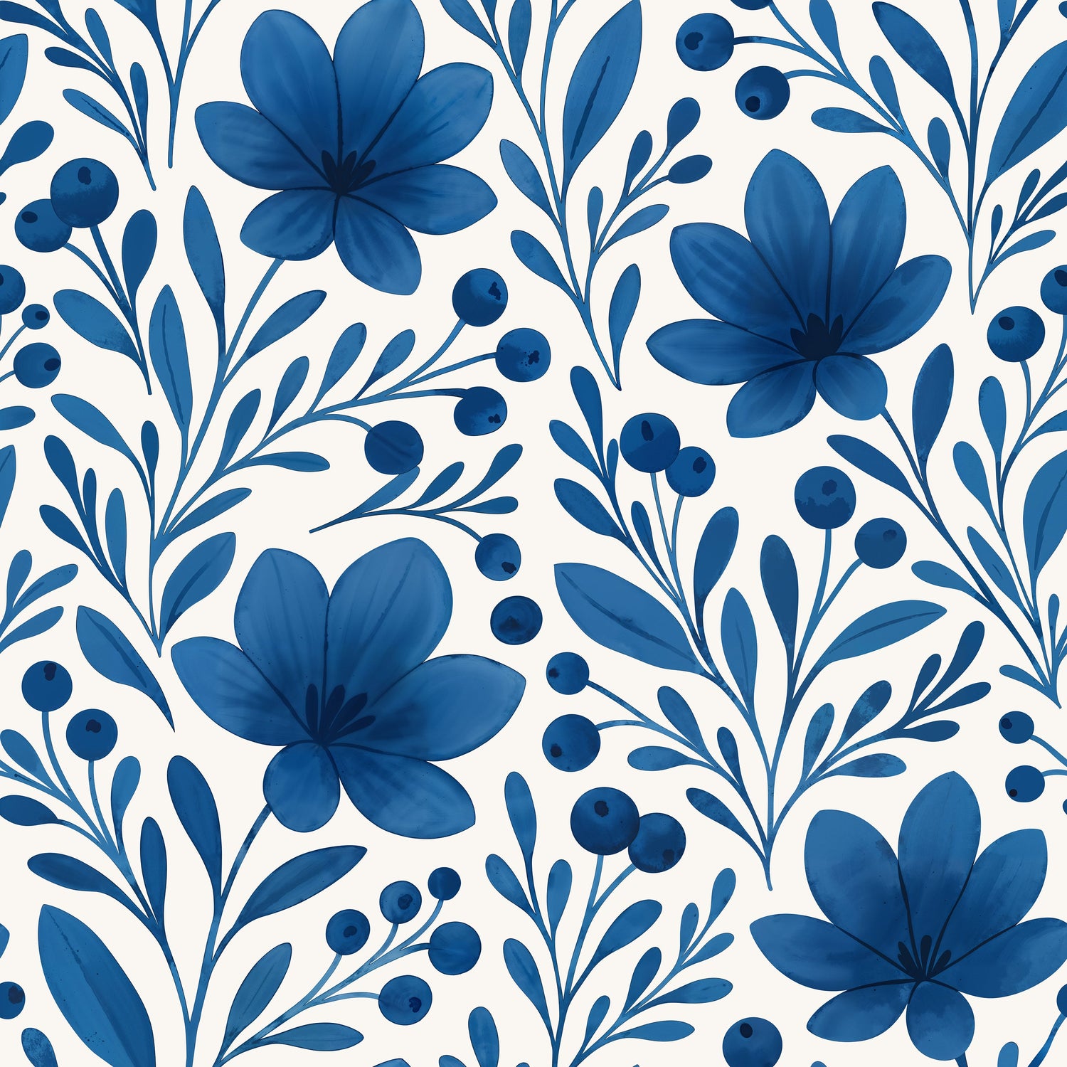 Bloom There, Done That (Blue) Wallpaper