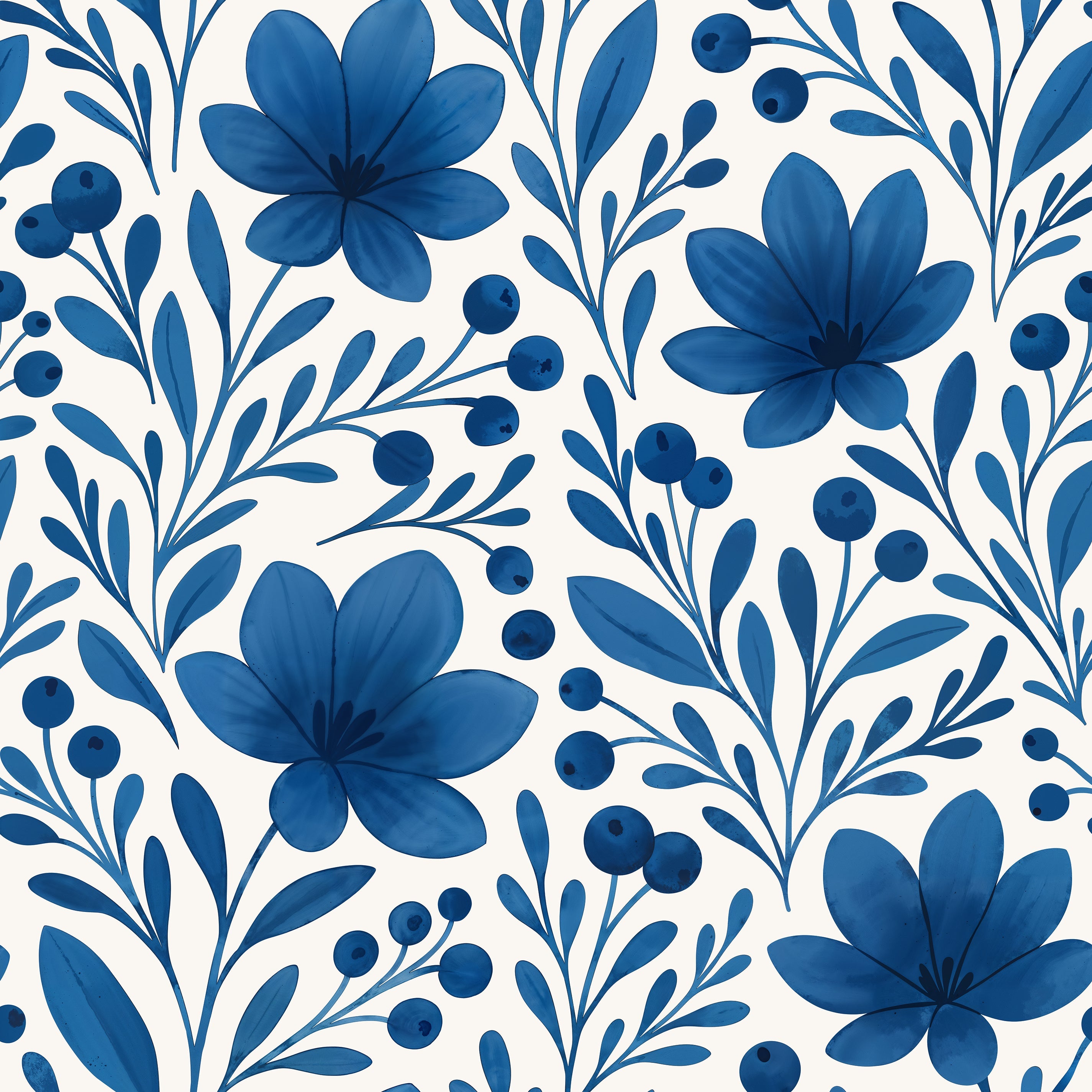Bloom There, Done That (Blue) Wallpaper