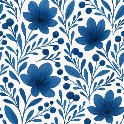 Bloom There, Done That (Blue) Wallpaper
