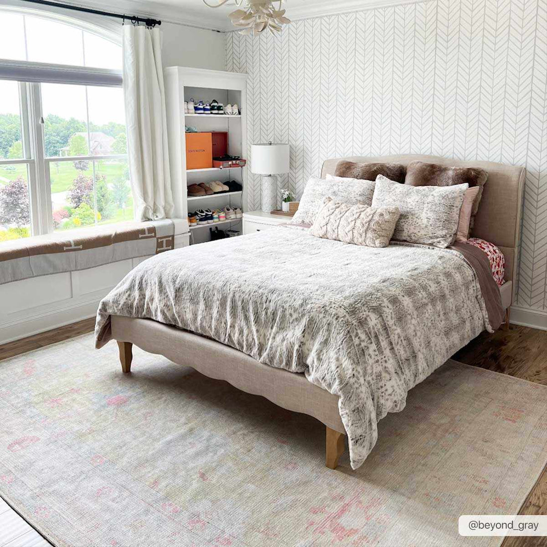 Bozkurt Vintage Flat Pile Washable Rug