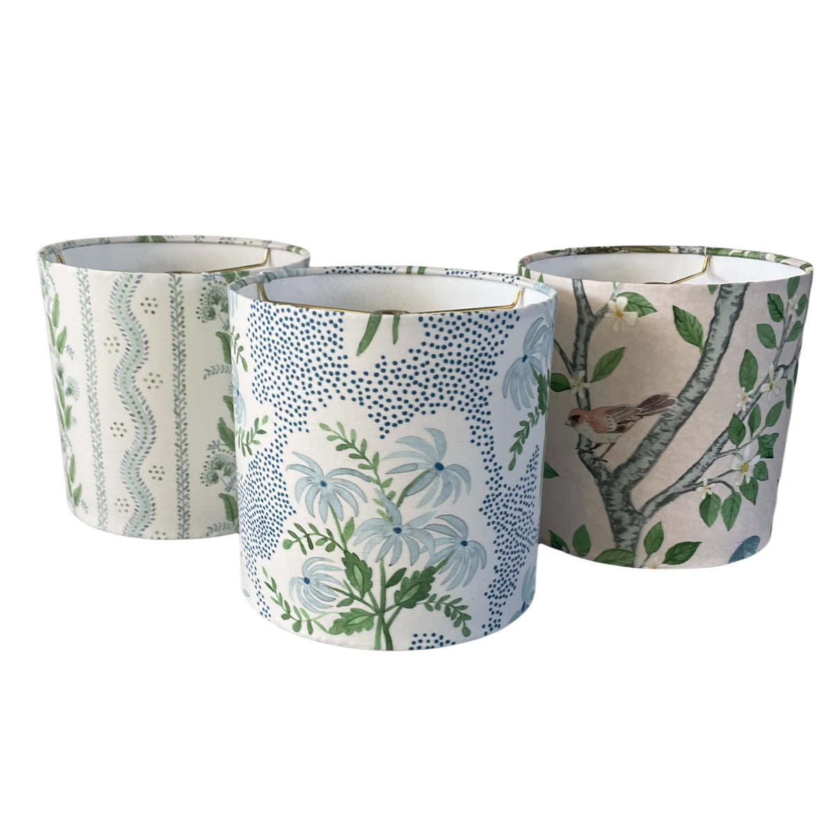 Blue Floral Lampshade in Pearl&