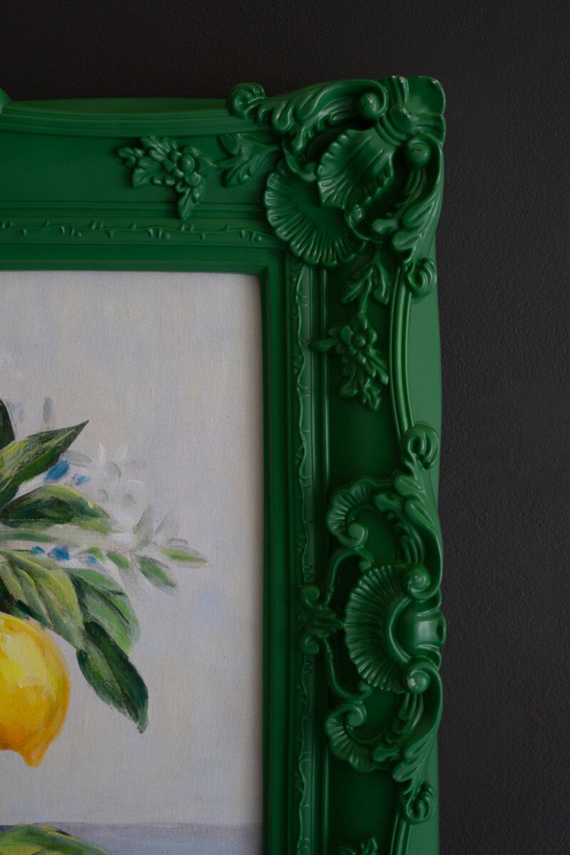 Dark Green Framed Lemon Painting