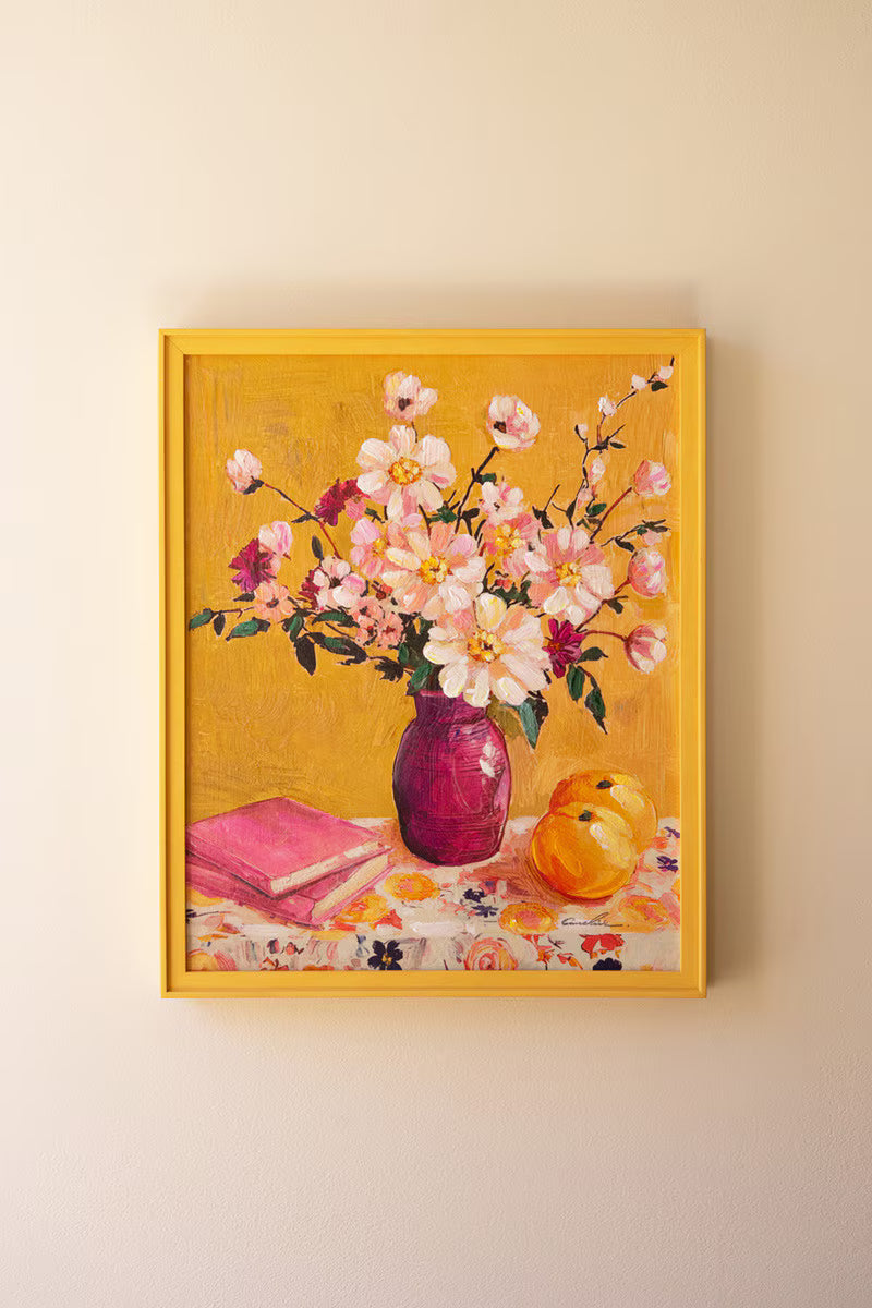 Yellow Framed Still-Life Painting