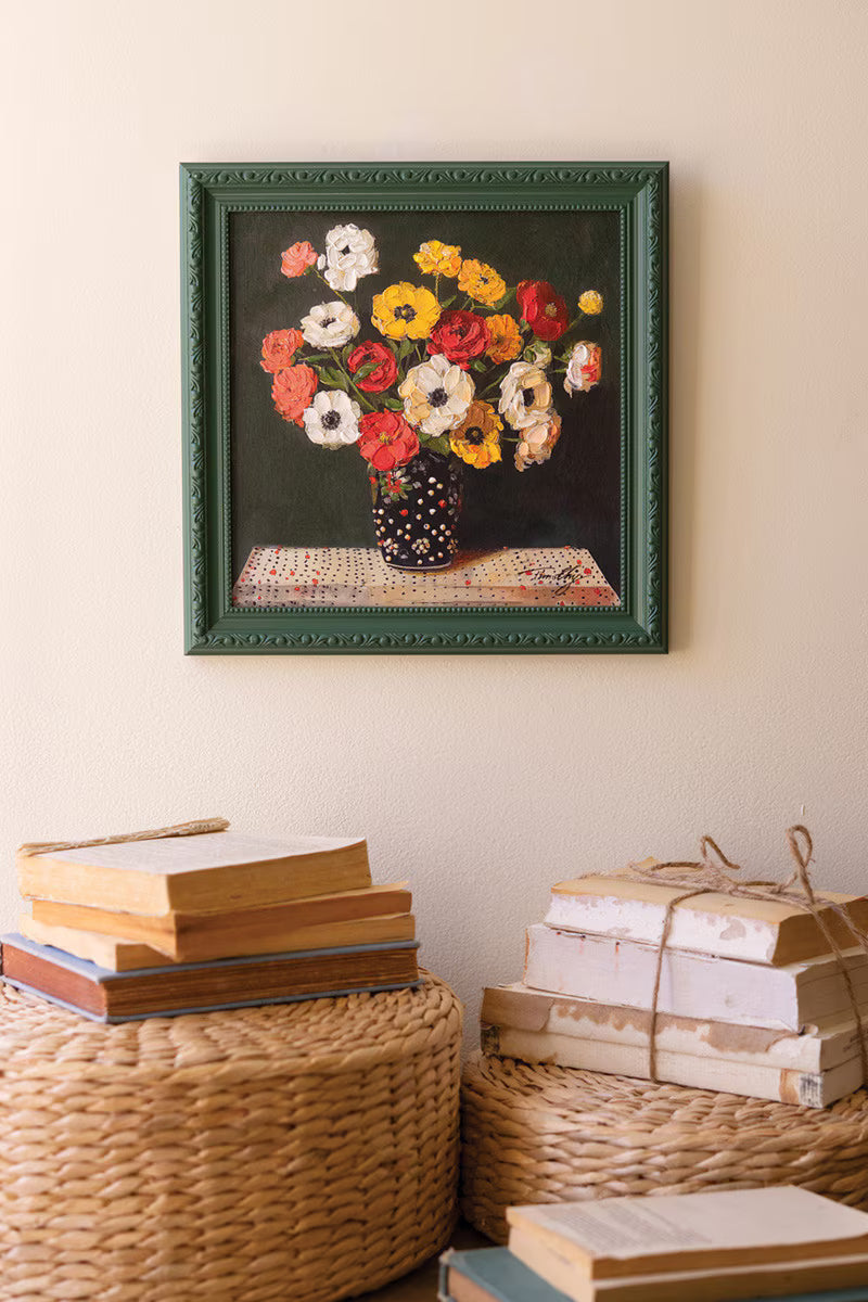Green Framed Still-Life Painting