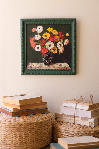 Green Framed Still-Life Painting