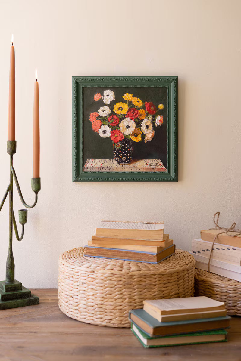Green Framed Still-Life Painting
