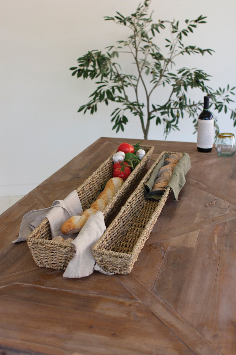 Set of 2 Woven Seagrass Bread Baskets