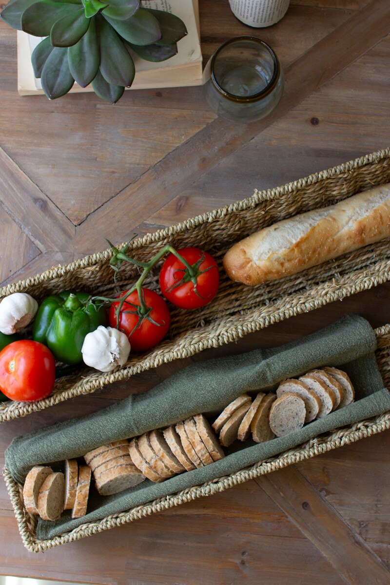 Set of 2 Woven Seagrass Bread Baskets