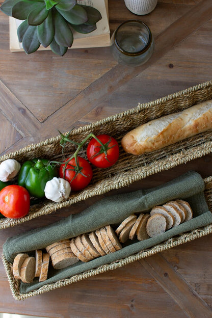 Set of 2 Woven Seagrass Bread Baskets