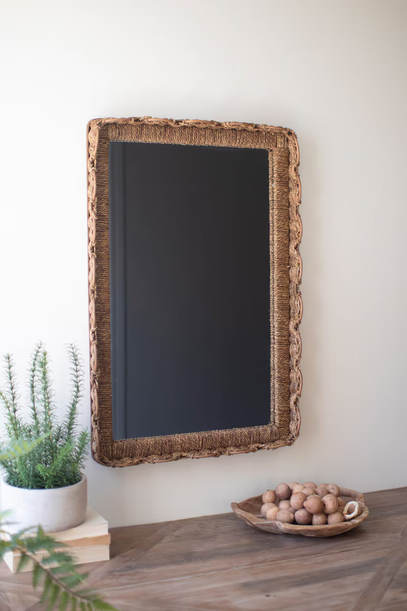 Rectangle Basket Framed Wall Mirror