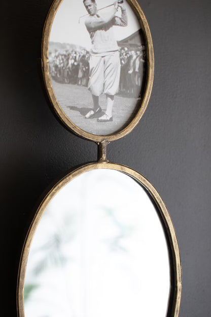 Antique Gold Rotating Wall Mirror and Photo Frames