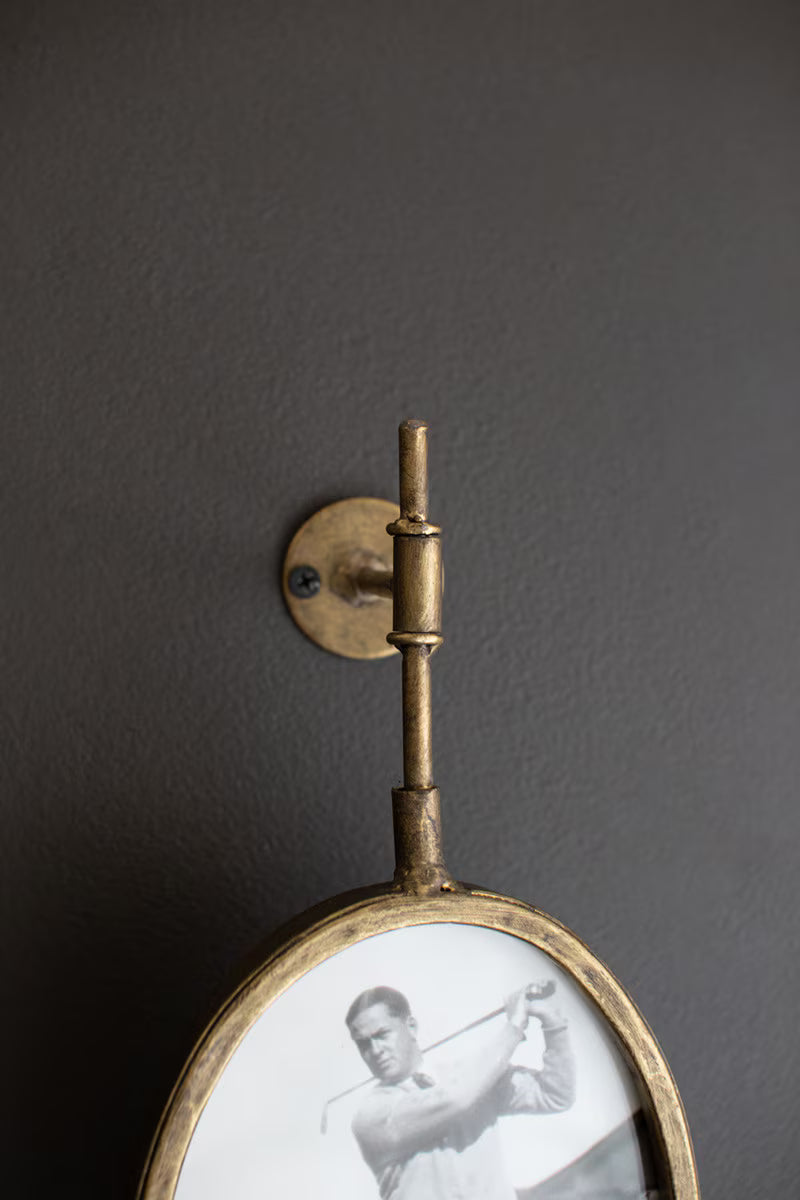 Antique Gold Rotating Wall Mirror and Photo Frames