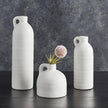 White Vase with Handle - Set of 3