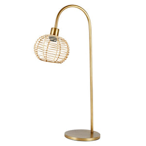 Rattan And Iron Table Lamp