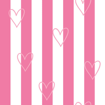 Candy Heart Stripes Wallpaper