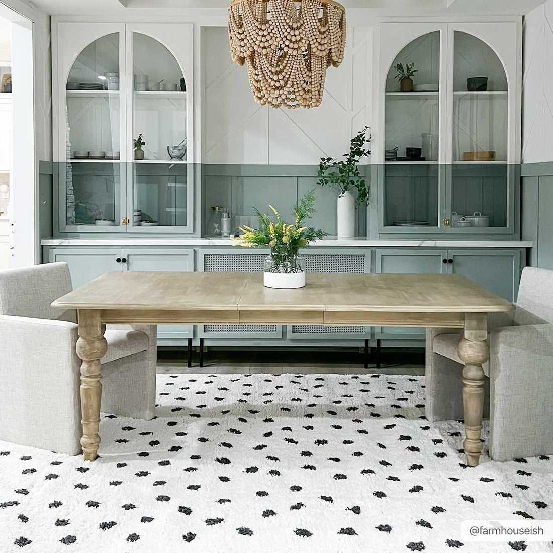 Chaia Dotted Black &amp; White Plush Rug