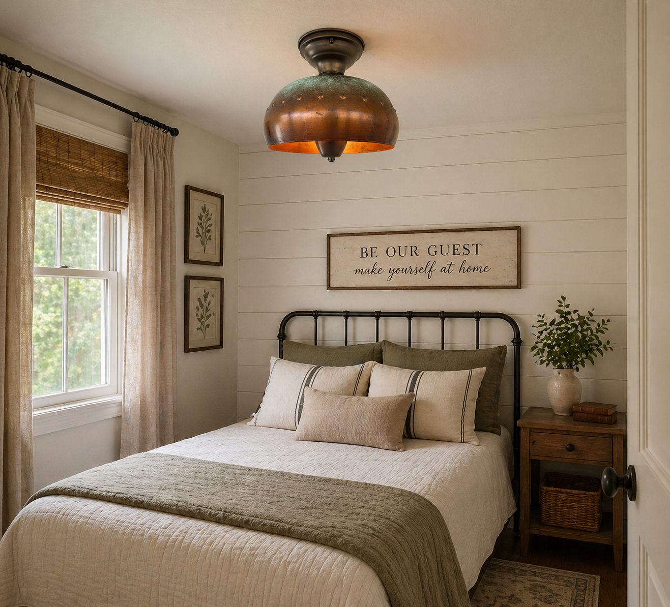 Copper Farmhouse Ceiling Light | 10" Wide