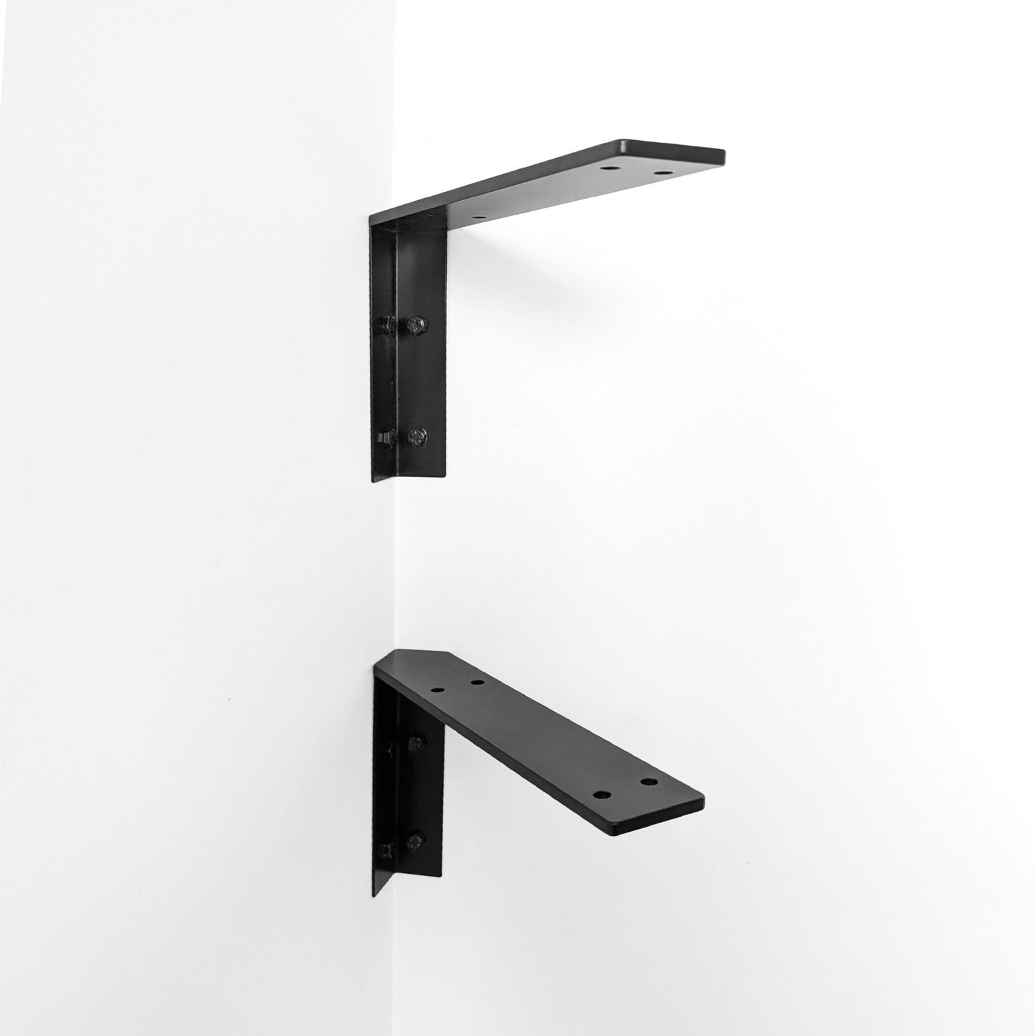 Corner Shelf with Visible Bracket