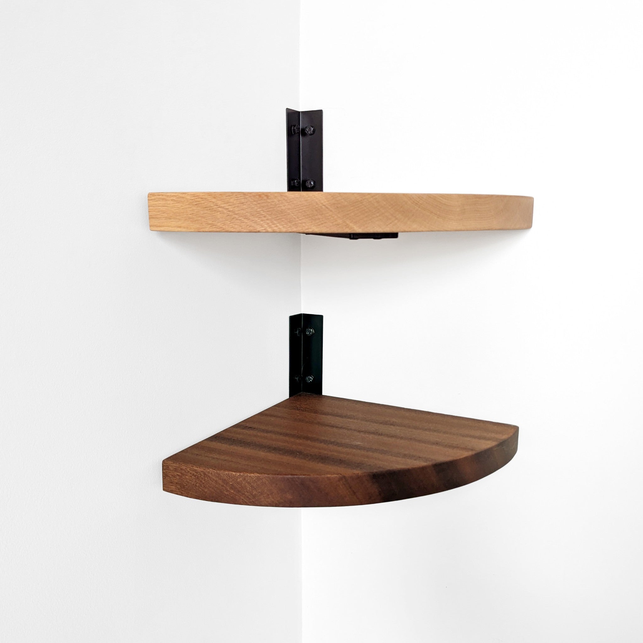 Corner Shelf with Visible Bracket