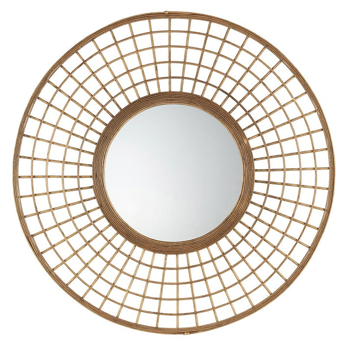 Dark Patterned Bamboo Mirror